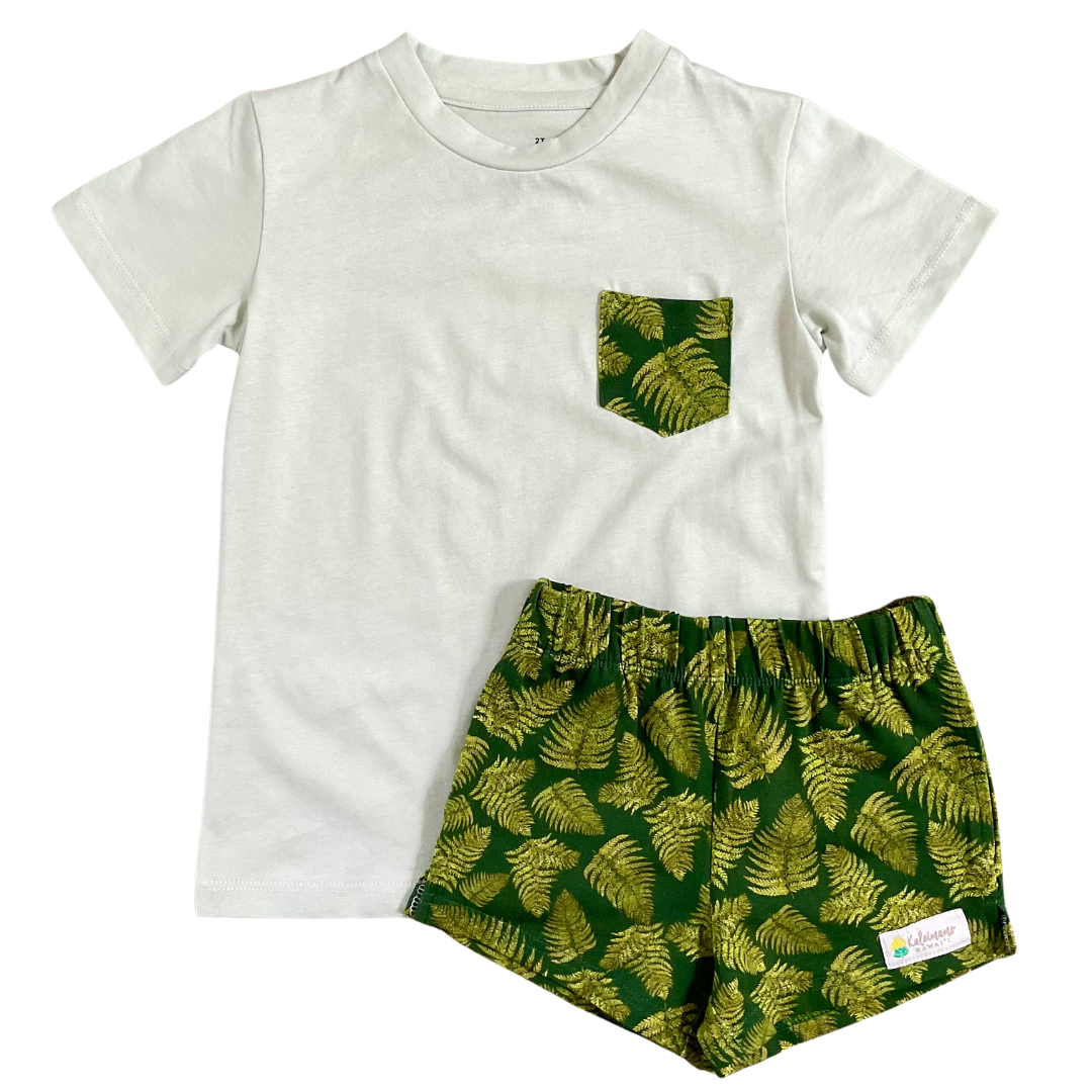 Pālule Pākeke & Lole Wāwae (Pocket Tee and Shorts Set)